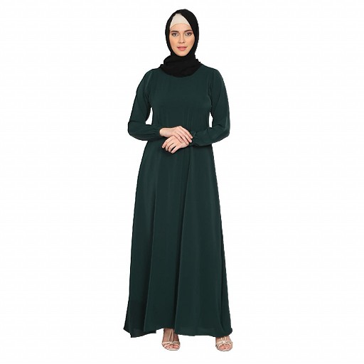 Premium inner abaya with elastic sleeves - Bottle Green